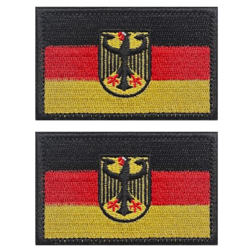 ZESION 2PCS deutsche Flagge Patches Set, taktische Flagge Patches volle Stickerei militärische Patch für Mützen Taschen Westen militärische Uniform/Eagle von ZESION