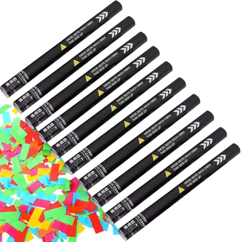 ZESLIV 10 Stück Konfettikanone Party Confetti Kanone, 40cm Konfettiwerfer Party Popper als Partydeko für Geburtstage und Hochzeiten, Karneval von ZESLIV
