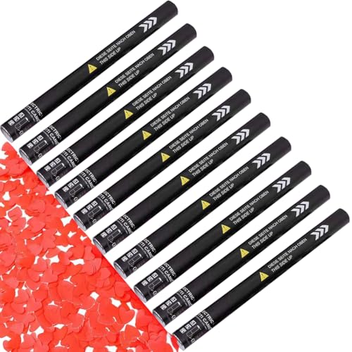 ZESLIV 10 Stück Konfettikanone Party Confetti Kanone, 40cm Party Popper als Partydeko für Geburtstage und Hochzeiten, Karneval von ZESLIV