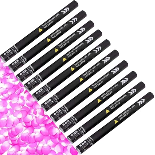 ZESLIV 10 Stück Konfettikanone Party Confetti Kanone, 80cm Partypopper Streamer als Partydeko für Geburtstage und Hochzeiten, Karneval von ZESLIV