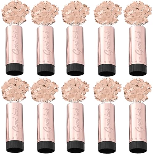 ZESLIV 10 Stück Konfettikanone Party Confetti Kanone, Partypopper Streamer als Partydeko für Geburtstage und Hochzeiten, Karneval, Roségold von ZESLIV