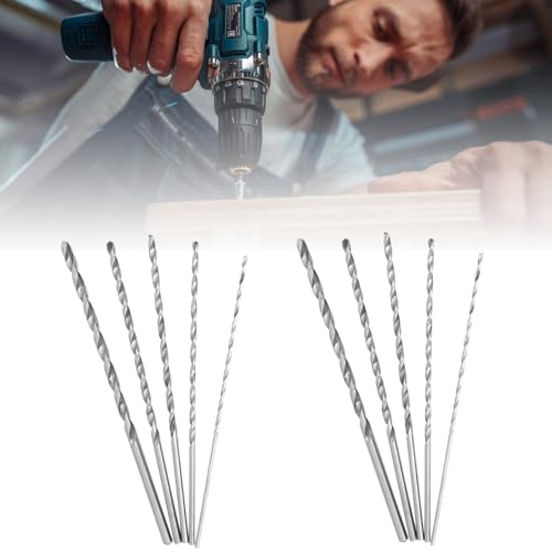 Holzbohrer Set, 10 PCS Lange Holzbohrer, Hochgeschwindigkeitsstahlbohrer Satz Stellte Gerade Schaft Spiralbohrer Werkzeug, Holzbohrer 2mm, 3mm, 3.5mm, 4mm,5mm Durchmesser, von ZESTEFY