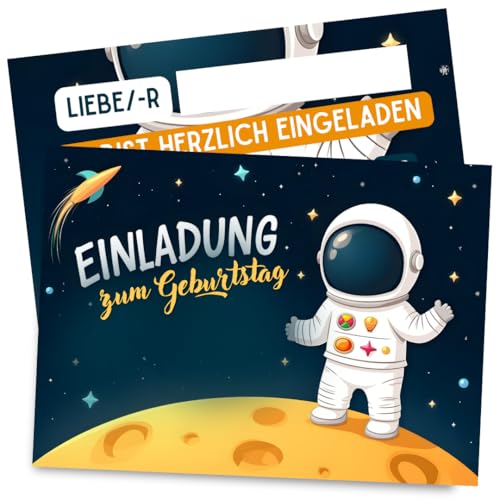 ZETTMANN® 10er Einladungskarten Kindergeburtstag Jungen & Mädchen - Einladung zum Geburtstag - Einladungskarten Geburtstag - coole Geburtstagseinladungen für Kinder (Weltraum) von ZETTMANN