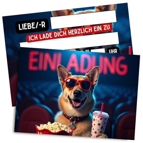 ZETTMANN® 10er Einladungskarten Kindergeburtstag Jungen & Mädchen - Kino Einladung zum Geburtstag - Einladungskarten Geburtstag - Kinofilm Geburtstagseinladungen für Kinder (Kino) von ZETTMANN
