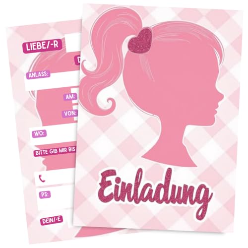 ZETTMANN® 10er Set Einladungskarten Einladung Kinder Kindergeburtstag Mädchen Jungen Geburtstag Taufe Einschulung Mitgebsel Geschenk I hochwertig I Ater 4 5 6 7 8 9 10 11 12 13 Jahre (Prinzessin) von ZETTMANN