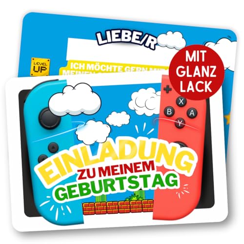 ZETTMANN® 12 Gaming Einladungskarten Kindergeburtstag Junge Mädchen - die Gamer Party Karten sind die Gamer Einladung für Jungen Mädchen Kinder Geburtstag Einladung Videospiel Game-Controller von ZETTMANN
