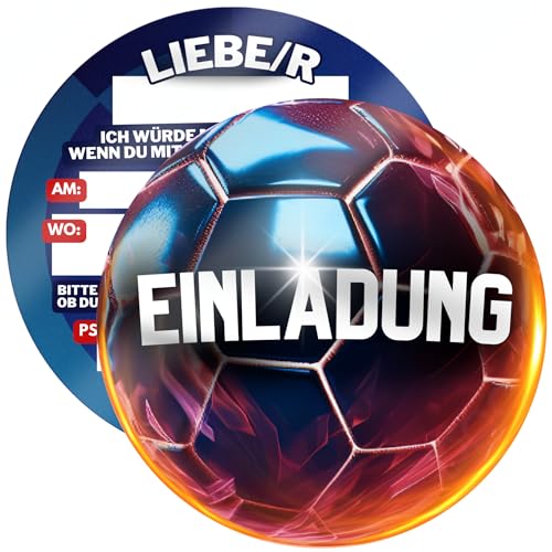 ZETTMANN® 12 Fussball Einladungskarten Kindergeburtstag - Coole Kinder Einladung zum Geburtstag für Jungs und Mädchen - Einladungen zum Geburstag für Jungen von ZETTMANN