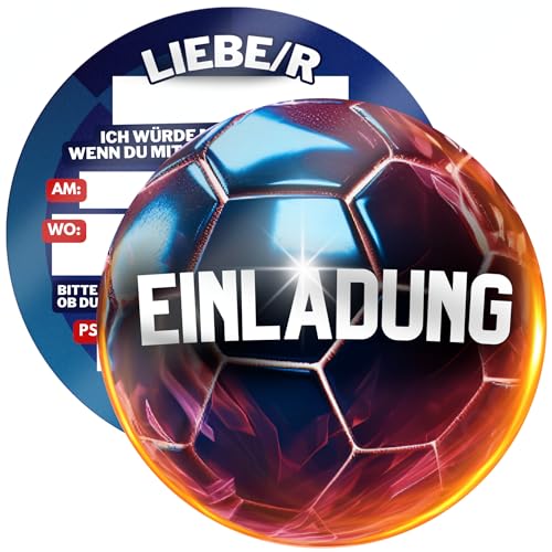 ZETTMANN® 12er Set Premium Einladungskarten Kindergeburtstag Junge als Fussball Einladungskarten Jungen Kindergeburtstag Einladungskarten - Einladungskarten Geburtstag Einladungskarten Fussball von ZETTMANN