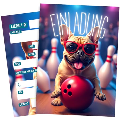 ZETTMANN® Bowling Einladungskarten Kindergeburtstag Mädchen & Jungen - 10er Set Einladung zum Geburtstag - Einladungskarten Geburtstag - Premium Geburtstagseinladungen (Bowling) von ZETTMANN