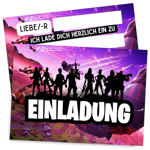 ZETTMANN® Einladungskarten Kindergeburtstag Junge - 10er Set Einladung zum Geburtstag - Einladungskarten Geburtstag - hochwertige Geburtstagseinladungen (Gaming) von ZETTMANN