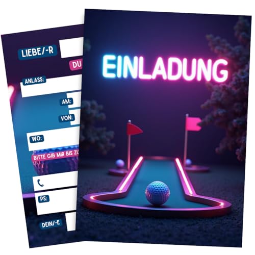 ZETTMANN® Einladungskarten Kindergeburtstag Junge - 10er Set Einladung zum Geburtstag - Einladungskarten Geburtstag - hochwertige Geburtstagseinladungen (Mini Golf) von ZETTMANN