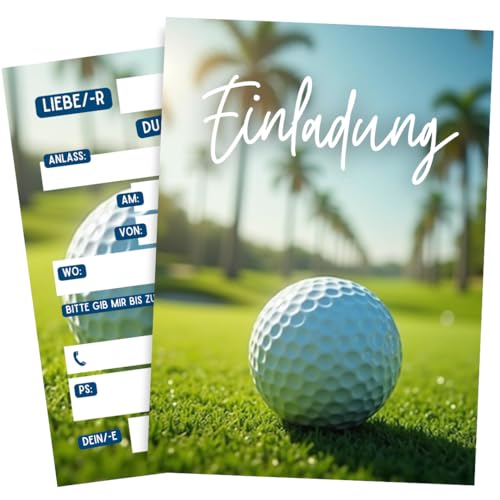 ZETTMANN® Einladungskarten Kindergeburtstag Junge - 10er Set Einladung zum Geburtstag - Einladungskarten Geburtstag - hochwertige Geburtstagseinladungen (Minigolf) von ZETTMANN