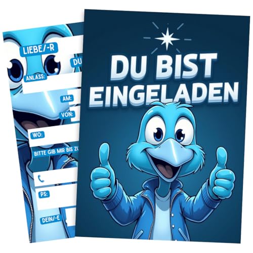 ZETTMANN® Einladungskarten Kindergeburtstag Mädchen & Jungen - 10er Set Einladung zum Geburtstag - Einladungskarten Geburtstag - hochwertige Geburtstagseinladungen (Süßer Vogel) von ZETTMANN