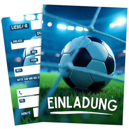 ZETTMANN® Fußball Einladungskarten 10er Set - Fussball Geburtstag Deko - Fußball Geburtstag - Fussball Einladungskarten als Einladungskarten Junge (Fußball) von ZETTMANN