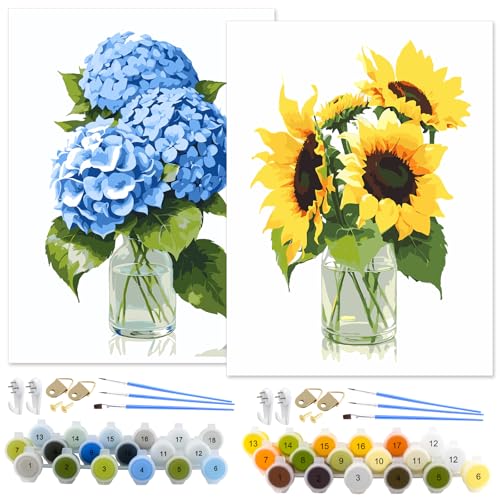 ZEVOFIUR Paint by Numbers Flowers Adults Malen Nach Zahlen für Erwachsene und Kinder Malerei Falten resistent Leinwand Mit 6-Pinseln und Acrylfarbe Haus Dekoration Geburtstag Geschenk 2 Stück 40X50CM ZEVOFIUR Paint by Numbers Flowers Adults Malen Nach Zahlen für Erwachsene und Kinder Malerei Falten resistent Leinwand Mit 6-Pinseln und Acrylfarbe Haus Dekoration Geburtstag Geschenk 2 Stück 40X50CM von ZEVOFIUR