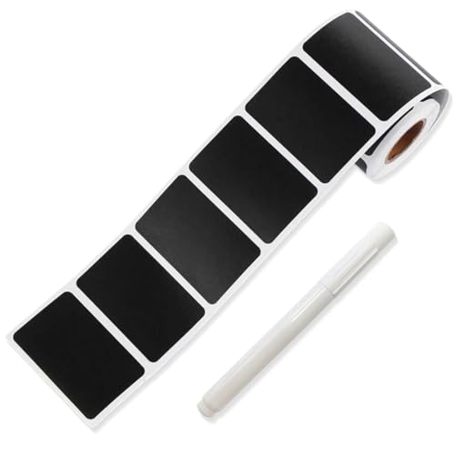 120 Pcs Tafel-Aufkleber, wasserdichte Etiketten selbstklebend mit Stift, Küchen Klebeetiketten Partner für Gewürzgläser, Marmelade usw, 6x5cm (Rechteckig) von ZEXOWIJ