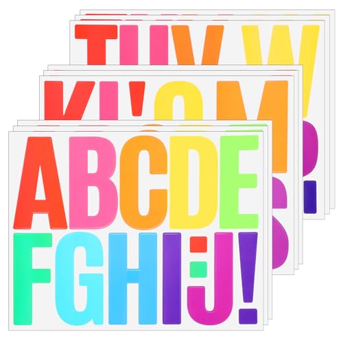 108 Stück Buchstaben Aufkleber Bunt 9 Blatt Buchstaben Sticker 7,6 cm Aufkleber Buchstaben Große Buchstaben zum Aufkleben, Alphabet Aufkleber Vinyl Buchstaben-Aufkleber, Selbstklebende Buchstaben von ZEYIYER