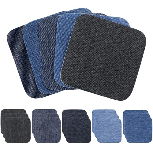 ZEYIYER 15 Stück Denim-Flicken für Innenseite von Jeans, 3 x 3 Zoll Bügelflicken für Kleidung, Dehnbare Denim-Flicken für Löcher Kleidung Reparatur ZEYIYER 15 Stück Denim-Flicken für Innenseite von Jeans, 3 x 3 Zoll Bügelflicken für Kleidung, Dehnbare Denim-Flicken für Löcher Kleidung Reparatur von ZEYIYER