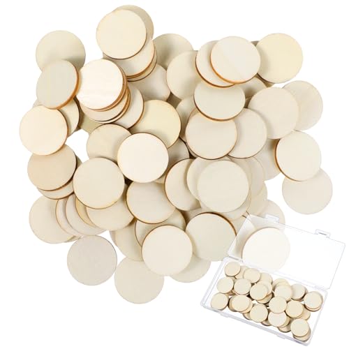ZEYIYER 80 Stück 2,5 cm Holzkreise zum Basteln, kleine unlackierte runde Holzscheiben, runde Naturholzscheiben, leere Kreise, Holzstücke, Ornamente für DIY Kunst und Handwerk, Heimdekorationen ZEYIYER 80 Stück 2,5 cm Holzkreise zum Basteln, kleine unlackierte runde Holzscheiben, runde Naturholzscheiben, leere Kreise, Holzstücke, Ornamente für DIY Kunst und Handwerk, Heimdekorationen von ZEYIYER