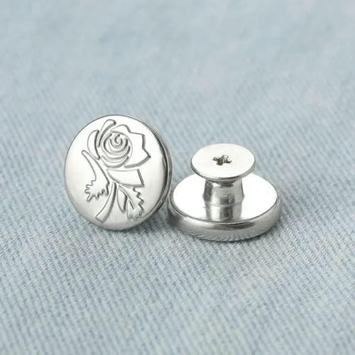 1/2/5/10 Stück Nähte - Jeans-Legierung, Schraubknöpfe, Nagelbund, abnehmbare, verstellbare Taillenknöpfe, Werkzeuge senden, 9-2 Stück von ZEYRU