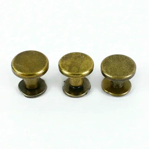 10/20/50 Stück 5–8 mm Flachkopf-Metallschrauben Nageltasche Gürtelbindung Nieten Schnalle Buch Notizbuch Nietenknopf DIY Hardware-Zubehör-6 mm-10 Stück-Bronze von ZEYRU