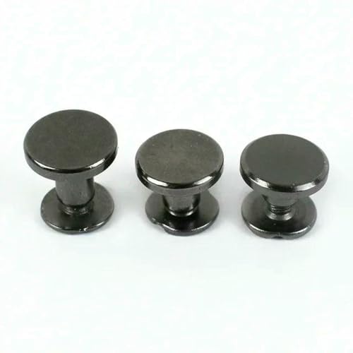 10/20/50 Stück 5–8 mm Flachkopf-Metallschrauben Nageltasche Gürtelbindung Nieten Schnalle Buch Notizbuch Nietenknopf DIY Hardware-Zubehör-8 mm-20 Stück-GunBlac von ZEYRU