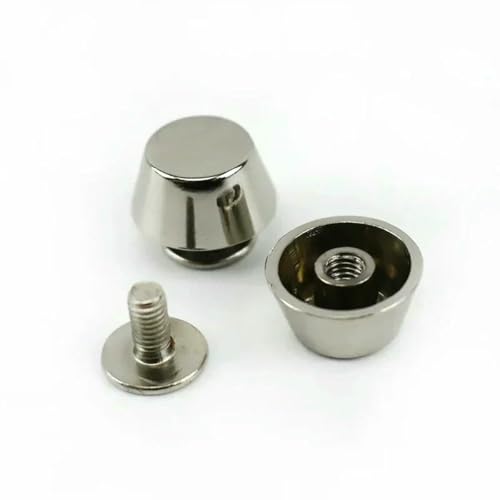 10–50 Stück Metallnietenschnalle Handtaschenboden Schutzfüße Nieten Schraube Nagelschnallen DIY Tasche Lederhandwerk Zubehör-Silber-11mm-40 Stück von ZEYRU