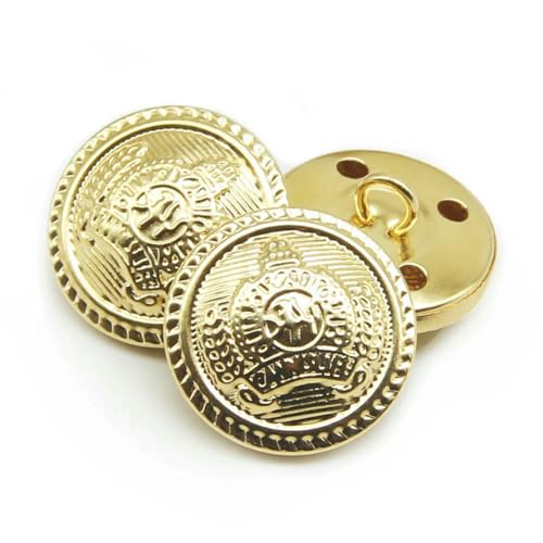 10 Stück/Los 15/18/20/23/25 mm Vintage Kupfer Metallknöpfe Kleidungsstück Mantel Nähzubehör Knöpfe für Kleidung Handwerk DIY-NO01-22mm von ZEYRU