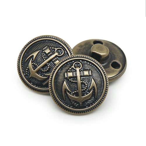 10 Stück/Los 15/18/20/23/25 mm Vintage Kupfer Metallknöpfe Kleidungsstück Mantel Nähzubehör Knöpfe für Kleidung Handwerk DIY-NO16-25mm von ZEYRU