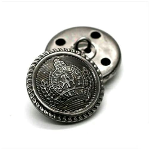 10 Stück/Los 15/18/20/23/25 mm Vintage Kupfer Metallknöpfe Kleidungsstück Mantel Nähzubehör Knöpfe für Kleidung Handwerk DIY-NO19-20mm von ZEYRU