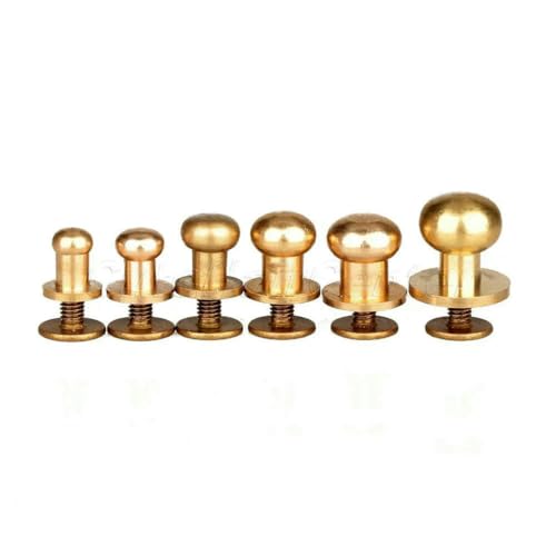 10 Stück/Set massive Messingniete, Rundkopfknopf, Gürtelschraube, Chicago, 5 mm/6 mm/7 mm/8 mm/9 mm/10 mm, Nieten, Lederhandwerkswerkzeug, Messing, 7 mm 10 Stück/Set massive Messingniete, Rundkopfknopf, Gürtelschraube, Chicago, 5 mm/6 mm/7 mm/8 mm/9 mm/10 mm, Nieten, Lederhandwerkswerkzeug, Messing, 7 mm von ZEYRU