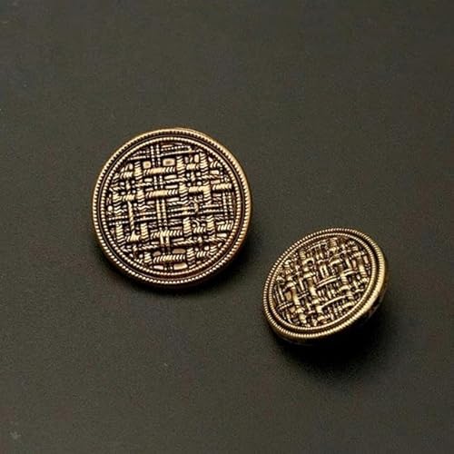 10 Stück 15/20/25 mm runde Vintage-Metallknöpfe für Kleidungsdekoration, handgenähte Knöpfe, Jacken, Anzüge, Pullover, Hemdknöpfe, Antikgold, 20 mm, 10 Stück 10 Stück 15/20/25 mm runde Vintage-Metallknöpfe für Kleidungsdekoration, handgenähte Knöpfe, Jacken, Anzüge, Pullover, Hemdknöpfe, Antikgold, 20 mm, 10 Stück von ZEYRU