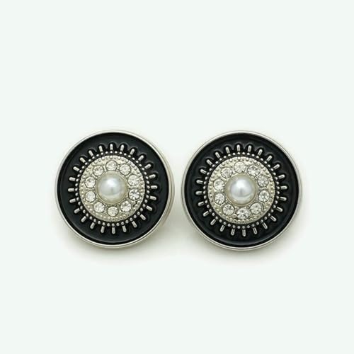 10 Stück 17,5/22,5 mm Perlen-Strass-Blumen-Metallknöpfe, Luxus-Nähknöpfe für Mantel, Blazer, Kleid, 3 Farben, Bekleidungszubehör-Silberschwarz-22,5 mm-0,89 Zoll-10 Stück 10 Stück 17,5/22,5 mm Perlen-Strass-Blumen-Metallknöpfe, Luxus-Nähknöpfe für Mantel, Blazer, Kleid, 3 Farben, Bekleidungszubehör-Silberschwarz-22,5 mm-0,89 Zoll-10 Stück von ZEYRU
