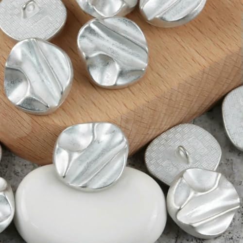 10 Stück 18/23,0 mm unregelmäßige matte Metallknöpfe für Anzüge/Jeansjacken, Gold-/Silberknöpfe, minimalistische dekorative Nähknöpfe-Silber-18 mm-0,71 Zoll-10 Stück 10 Stück 18/23,0 mm unregelmäßige matte Metallknöpfe für Anzüge/Jeansjacken, Gold-/Silberknöpfe, minimalistische dekorative Nähknöpfe-Silber-18 mm-0,71 Zoll-10 Stück von ZEYRU