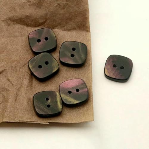 10 Stück 2 Löcher Hemdknöpfe für Kleidung Vintage Harz Damen Herz Babykleidung Dreieck Quadrat Nähzubehör Kinder 11mm DIY-C5-10 Stück von ZEYRU