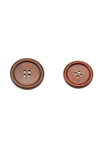 10 Stück 30 Stück Naturholz Runde Paspel Holzknopf 10–30 mm Nähzubehör Kleidung DIY Dekorative Knöpfe Kaffee 4 Löcher-KNOPF MT279-Durchmesser 20 mm 30 Stück von ZEYRU