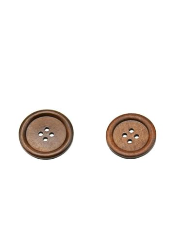 10 Stück 30 Stück Naturholz Runde Paspel Holzknopf 10–30 mm Nähzubehör Kleidung DIY Dekorative Knöpfe Kaffee 4 Löcher-KNOPF MT80-Durchmesser 35 mm 10 Stück von ZEYRU