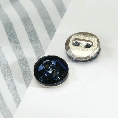 10 Stück Kristall-Diamant-Glasknöpfe für Damenkleidung, Hemden, Dekoration, zwei Löcher, Kleiderknopf, 10 mm, Marineblau, 10 mm 10 Stück Kristall-Diamant-Glasknöpfe für Damenkleidung, Hemden, Dekoration, zwei Löcher, Kleiderknopf, 10 mm, Marineblau, 10 mm von ZEYRU