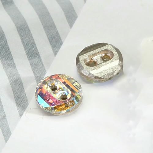 10 Stück Kristall-Diamant-Glasknöpfe für Damenkleidung, Hemden, Dekoration, zwei Löcher, Kleiderknopf, 10 mm, mehrfarbig, 10 mm 10 Stück Kristall-Diamant-Glasknöpfe für Damenkleidung, Hemden, Dekoration, zwei Löcher, Kleiderknopf, 10 mm, mehrfarbig, 10 mm von ZEYRU