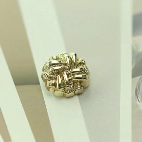 10 Stück Metallknöpfe, luxuriös, Gold/Silber, Nähknöpfe für Kleidung, DIY, Herren- und Damenbekleidung, Nähdekoration, Zubehör, 10 Stück Gold, 15 mm von ZEYRU