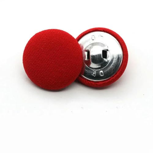 10 Stück bunte, mit Stoff überzogene Metallknöpfe für Kleidung, Mantel, Strickjacke, runder Stoffknopf, DIY-Dekorationen, Nähzubehör, F, 20 mm von ZEYRU