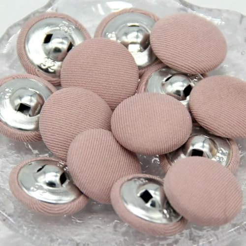 10 Stück bunte, mit Stoff überzogene Nähknöpfe aus Metall mit Schaft für Kleidung, Kindermantel, Strickjacke, runder großer Stoffknopf, DIY-Dekorationen, Nr. 10–20 mm, von ZEYRU