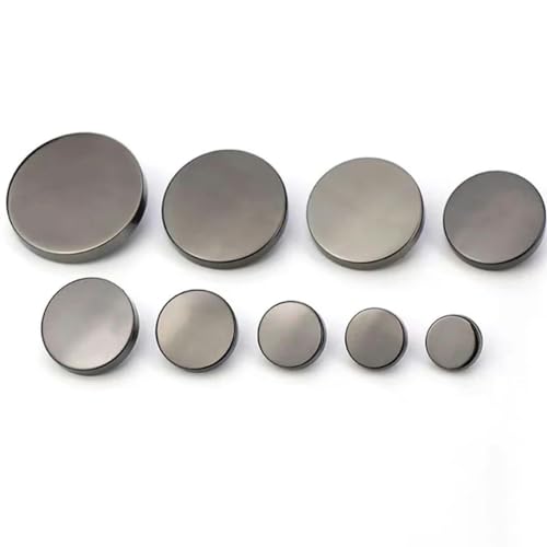 10 Stück goldene Metall-Ösenknöpfe für DIY-Handwerk, Kleidung, Nähzubehör, Windjacke, Jacke, Pullover, Knopf, Damen-Hemdknopf, Gun-Metal, 10 mm von ZEYRU