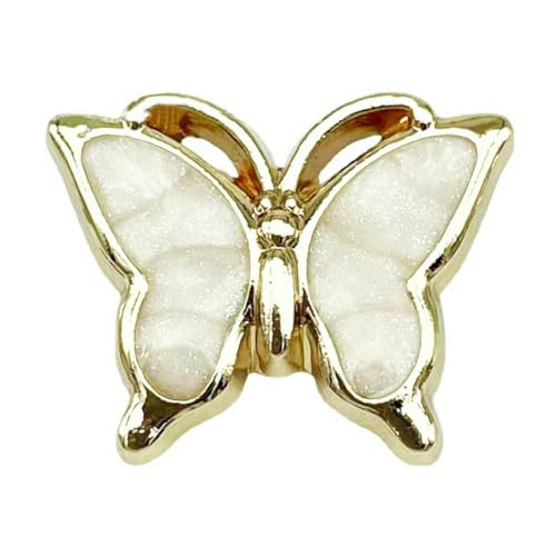 10 Stück modische Schmetterlings-Metallknöpfe zum Nähen von Kleidung, Ledertaschen, DIY-Pullovern, hochwertige dekorative Knöpfe, Zubehör – Weiß (10 Stück) von ZEYRU