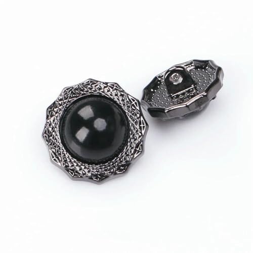10 Stück schwarze Perlen-Metallknöpfe für Mantel/Anzug/Jacke, luxuriöse Schaftknöpfe, DIY-Nähzubehör, modische Kleidungsdekoration-Schwarz-22 mm-10 Stück 10 Stück schwarze Perlen-Metallknöpfe für Mantel/Anzug/Jacke, luxuriöse Schaftknöpfe, DIY-Nähzubehör, modische Kleidungsdekoration-Schwarz-22 mm-10 Stück von ZEYRU