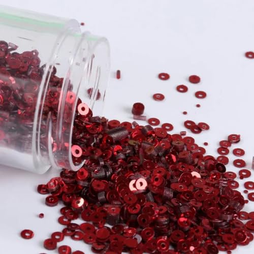 10 g/Packung, 2 mm–6 mm, rund, flach, lose Pailletten, Nähen, Basteln, Pailletten für Hochzeitsdekoration, Kleidungsstück, Kleid, Schuhüberzug, DIY-Zubehör, Rot, 2 mm, 10 g, 4000 Stück 10 g/Packung, 2 mm–6 mm, rund, flach, lose Pailletten, Nähen, Basteln, Pailletten für Hochzeitsdekoration, Kleidungsstück, Kleid, Schuhüberzug, DIY-Zubehör, Rot, 2 mm, 10 g, 4000 Stück von ZEYRU