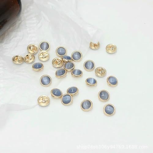10 mm Perlen-Katzenaugen-Hemdknopf, kleiner Metallknopf für Chiffonhemd, Strickknopf, Strickjacke, Scrapbooking, Nähzubehör, Dunkelblau, 10 Stück 10 mm Perlen-Katzenaugen-Hemdknopf, kleiner Metallknopf für Chiffonhemd, Strickknopf, Strickjacke, Scrapbooking, Nähzubehör, Dunkelblau, 10 Stück von ZEYRU