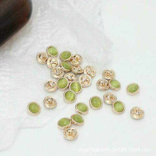 10 mm Perlen-Katzenaugen-Hemdknopf, kleiner Metallknopf für Chiffonhemd, Strickknopf, Strickjacke, Scrapbooking, Nähzubehör, Hellgrün, 5 Stück 10 mm Perlen-Katzenaugen-Hemdknopf, kleiner Metallknopf für Chiffonhemd, Strickknopf, Strickjacke, Scrapbooking, Nähzubehör, Hellgrün, 5 Stück von ZEYRU