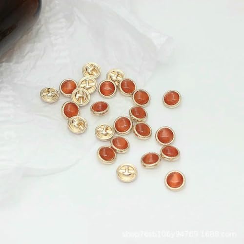 10 mm Perlen-Katzenaugen-Hemdknopf, kleiner Metallknopf für Chiffonhemd, Strickknopf, Strickjacke, Scrapbooking, Nähzubehör, Orange, 5 Stück 10 mm Perlen-Katzenaugen-Hemdknopf, kleiner Metallknopf für Chiffonhemd, Strickknopf, Strickjacke, Scrapbooking, Nähzubehör, Orange, 5 Stück von ZEYRU