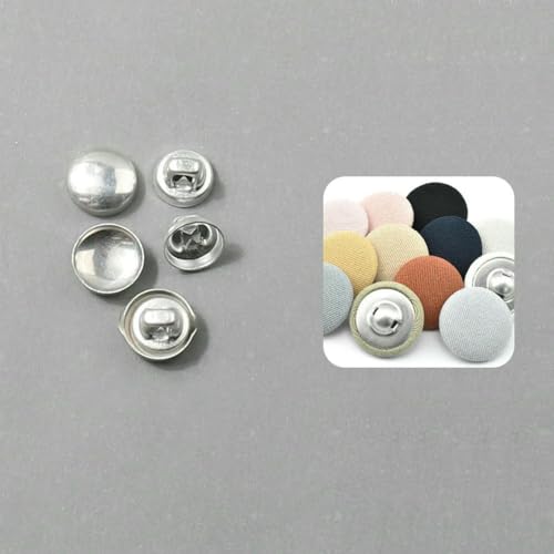 100 Sätze/Los 16L-60L Überzogener Knopf Aluminiumbasis Runde Brotform Stoffknöpfe für DIY Stoffmantel Nähzubehör-LKP-16L-100Sets von ZEYRU